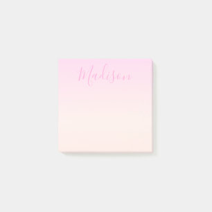 Notas Post-it® Tu texto Elegante guión y suave color rosa Rubor
