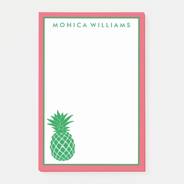 Notas Post-it® Tu texto | Piña tropical (Anverso)