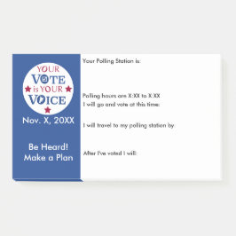 Notas Post-it® Tu voz es tu voto en persona recordatorio de voto
