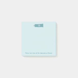 Notas Post-it® Tubo de pasta dental azul Mensajes dentales