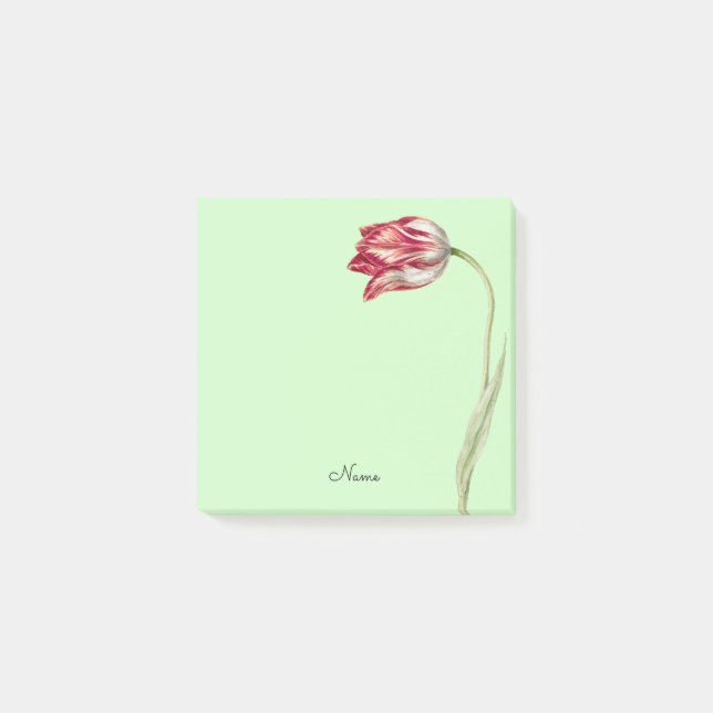 Notas Post-it® Tulip Flower Art Name Post It Note Pad (Anverso)