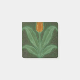 Notas Post-it® Tulipán verde amarillo repro mosaico Art Nouveau