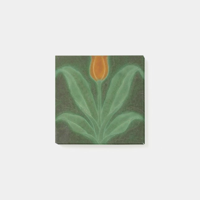 Notas Post-it® Tulipán verde amarillo repro mosaico Art Nouveau (Anverso)