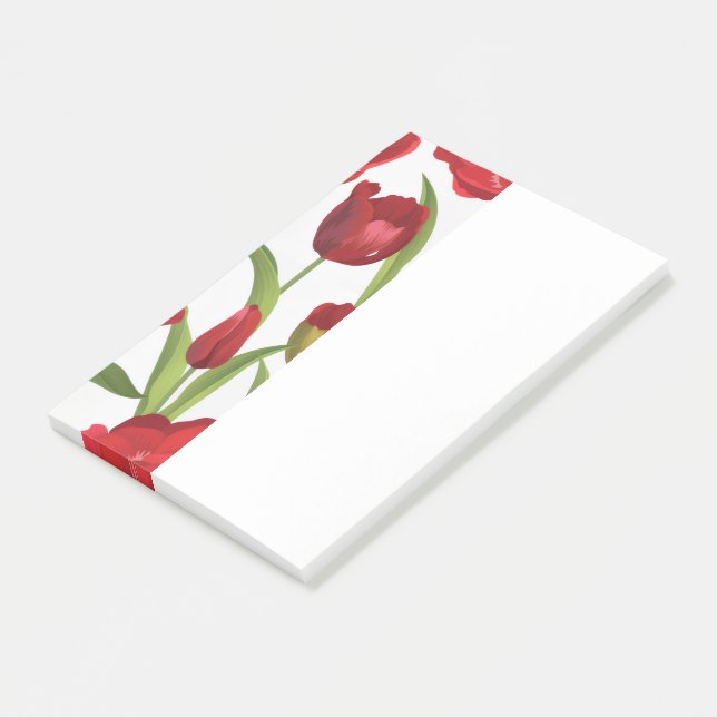 Notas Post-it® Tulipanes Rojos (En perspectiva)
