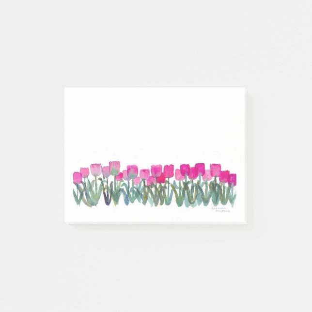 Notas Post-it® Tulipanes rosados (Anverso)