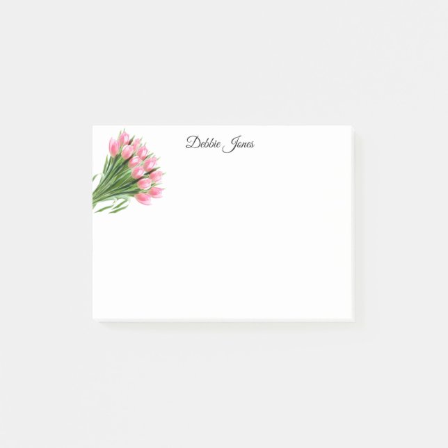Notas Post-it® Tulipanes rosados post-it-Notes (Anverso)