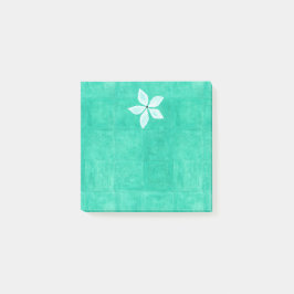 Notas Post-it® Turquesa con flor blanca