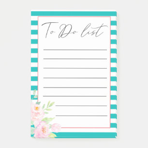 Notas Post-it® Turquoise Rubor Peonies To Do List Post-It Notes