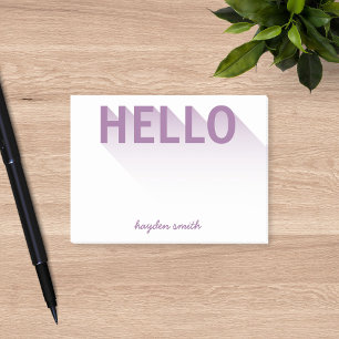Notas Post-it® Typografía moderna Morado Hola