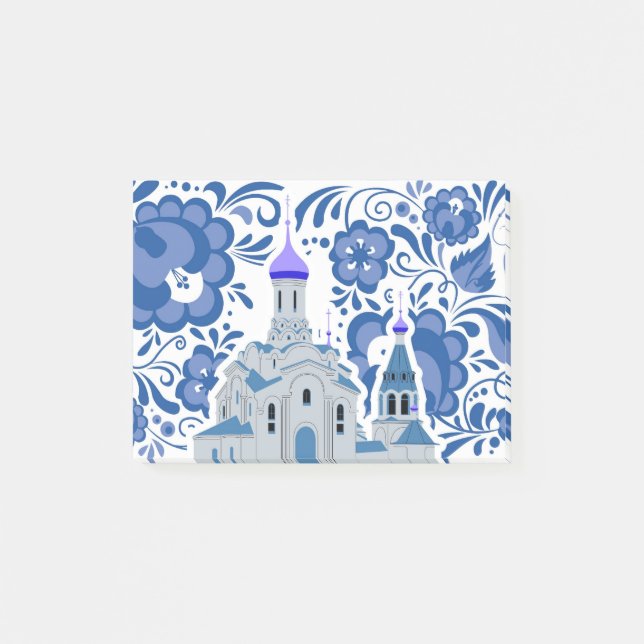 Notas Post-it® Ukrainian Churches of Kiev Blue and White (Anverso)