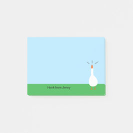 Notas Post-it® Un animal de Mascota de ganso blanco lindo y diver