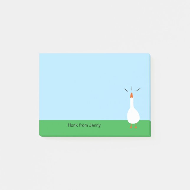 Notas Post-it® Un animal de Mascota de ganso blanco lindo y diver (Anverso)