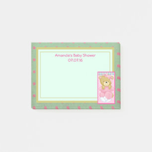 Notas Post-it® Un Baby Shower de oso rosa lindo