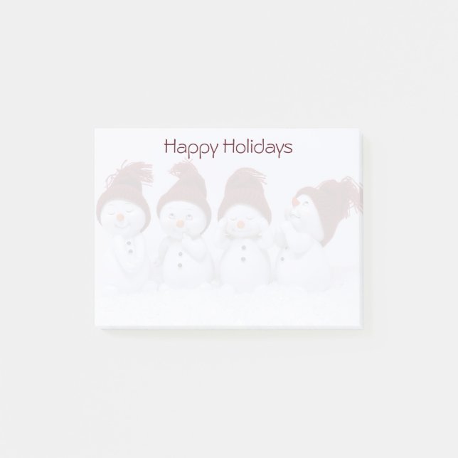 Notas Post-it® Un cuarteto de hombres de nieve (Anverso)