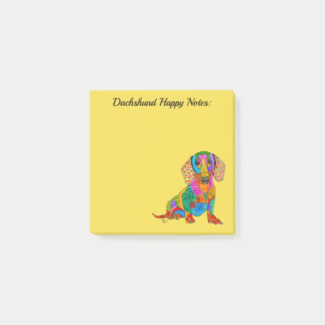 Notas Post-it® Un Dachshund dulce y colorido (Anverso)