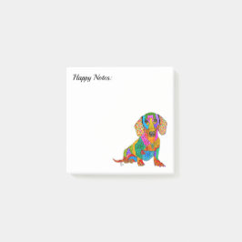 Notas Post-it® Un Dachshund dulce y colorido