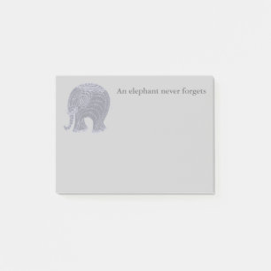 Notas Post-it® Un doodle gris muy lindo elefante