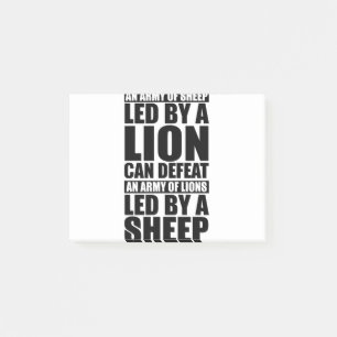 Notas Post-it® Un Ejército De Ovejas Dirigido Por Un León Puede