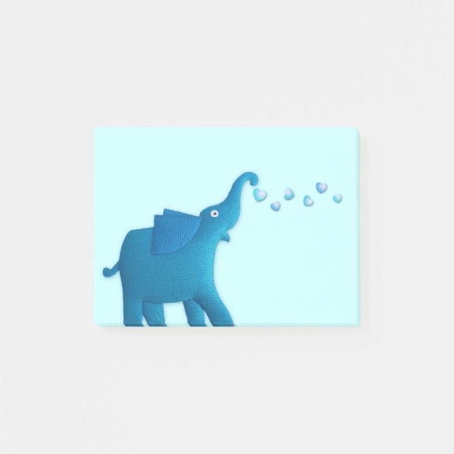 Notas Post-it® un elefante azul (Anverso)