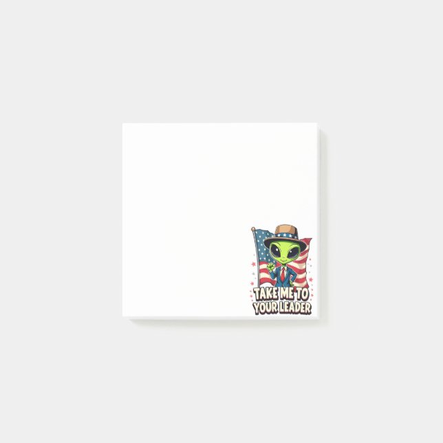 Notas Post-it® Un extraño cómico me lleva a tu líder patriótico e (Anverso)