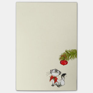 Notas Post-it® Un Gato Gatito Gatito Jugador En Un Golpe De Navid