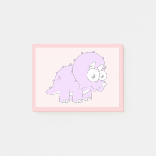 Notas Post-it® Un Ilustracion Agradable De Un Triceratops. (Anverso)