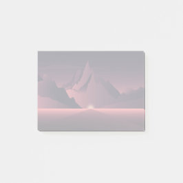 Notas Post-it® Un ilustracion de atardecer de montaña