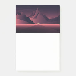 Notas Post-it® Un ilustracion de atardecer de montaña