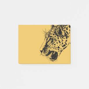 Notas Post-it® Un Ilustracion de leopardo negro y amarillo dibuja