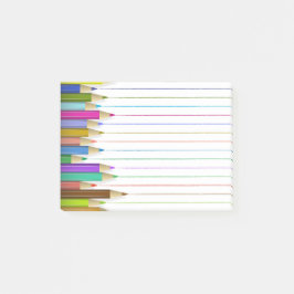Notas Post-it® Un Lápiz De Arte Colorido Lo Publica De Vuelta Al