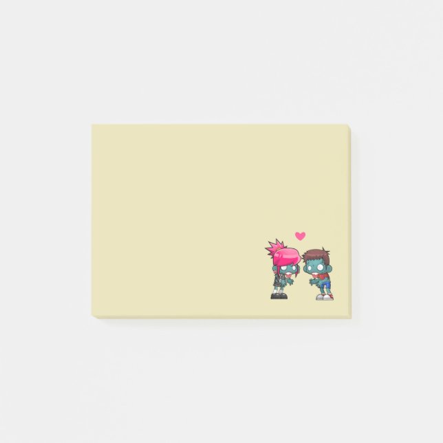 Notas Post-it® Un lindo Ilustracion de parejas zombies (Anverso)