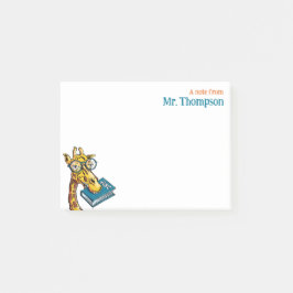Notas Post-it® Un mensaje del profesor con nombre - Silly Giraffe