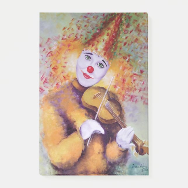 Notas Post-it® Un payaso dulce tocando el violín (Anverso)