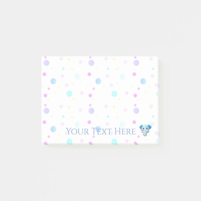 Notas Post-it® Un pequeño elefante azul (Anverso)