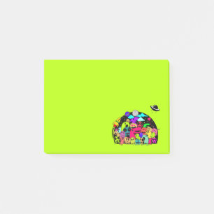 Notas Post-it® Una Banda De Monstruos Extranjeros Con Un Tema Esp