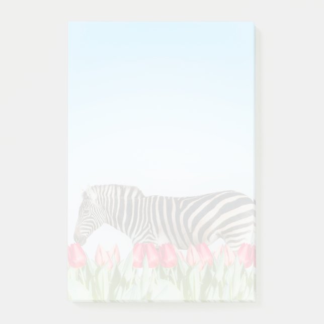 Notas Post-it® Una cebra entre los tulipanes (Anverso)