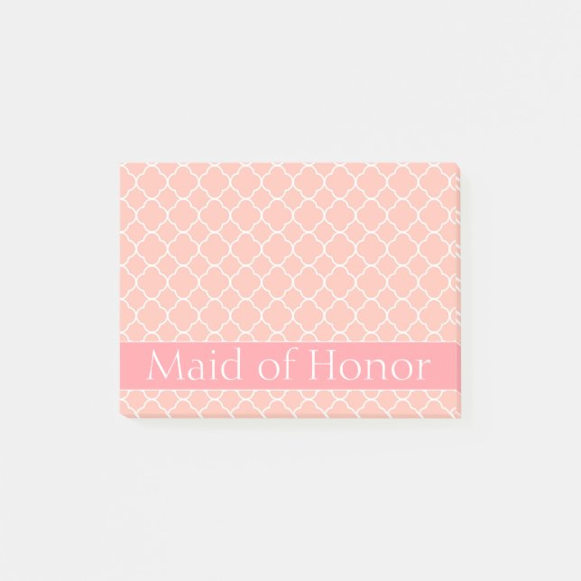 Notas Post-it® Una doncella de honor rosa y blanco (Anverso)