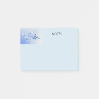 Notas Post-it® Una mariposa y corazones