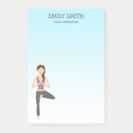 Notas Post-it® Una Mujer De Yoga En Un Instructor De Yoga De Pose