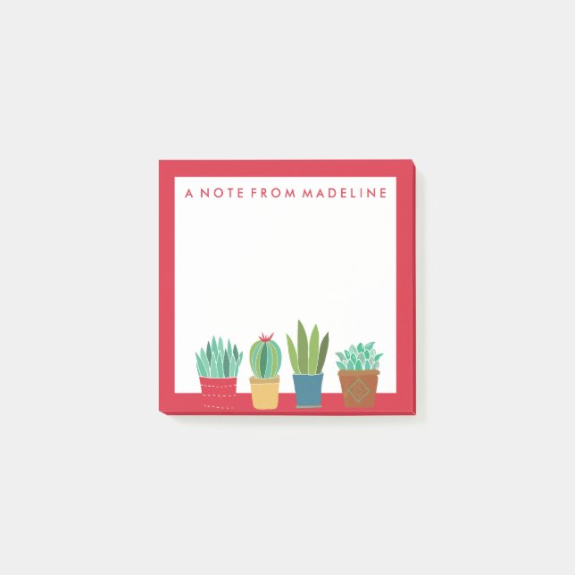 Notas Post-it® Una multitud de cactus (Anverso)