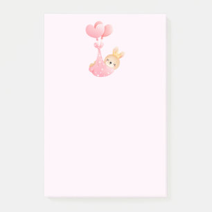 Notas Post-it® Una pequeña conejita en una manta cardíaca