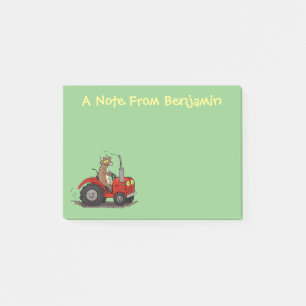 Notas Post-it® Una vaca feliz y linda conduciendo a un personaliz