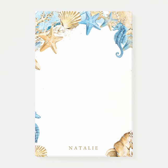 Notas Post-it® Under the Sea Blue & Gold Notes (Anverso)