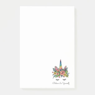 Notas Post-it® Unicornio azota con cuerno arco iris