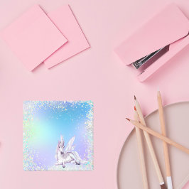 Notas Post-it® Unicornio blanco mágico purpurina