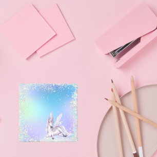 Notas Post-it® Unicornio blanco mágico purpurina