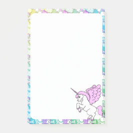 Notas Post-it® Unicornio blanco y rosa