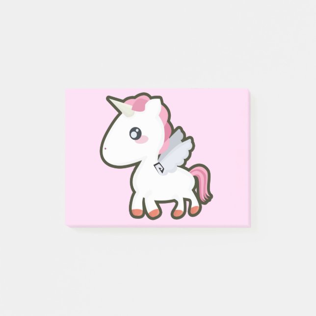 Notas Post-it® Unicornio de Kawaii (Anverso)