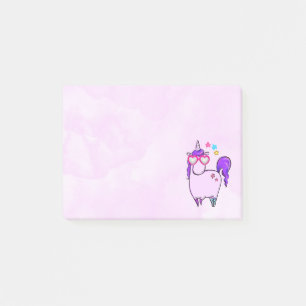 Notas Post-it® Unicornio lindo en gafas cardiacas