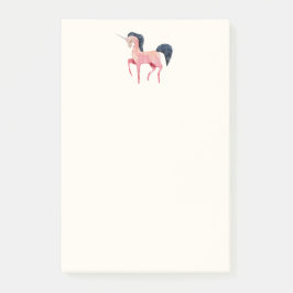 Notas Post-it® Unicornio nórdico rosa con mango negro